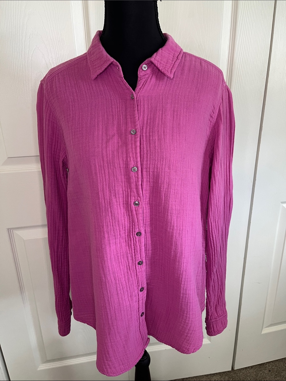 Xirena Scout Double Gauze Pink Purple Cotton Button-Up Long Sleeve Shirt XS